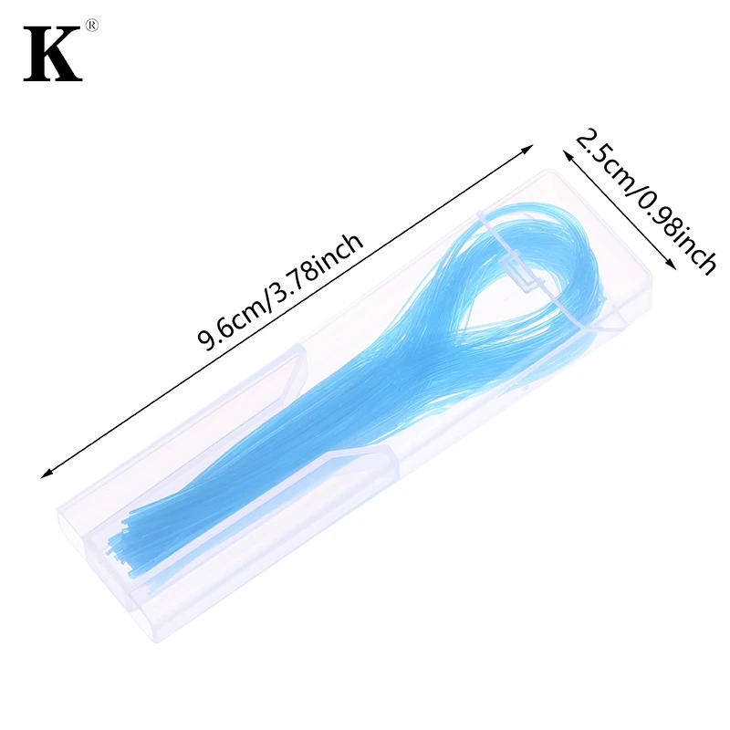 

100Pc Dental Floss Threader Dental Traction Line Oral For Crown Brace Bridge Implant Hoop Threading Braces Steel Traction