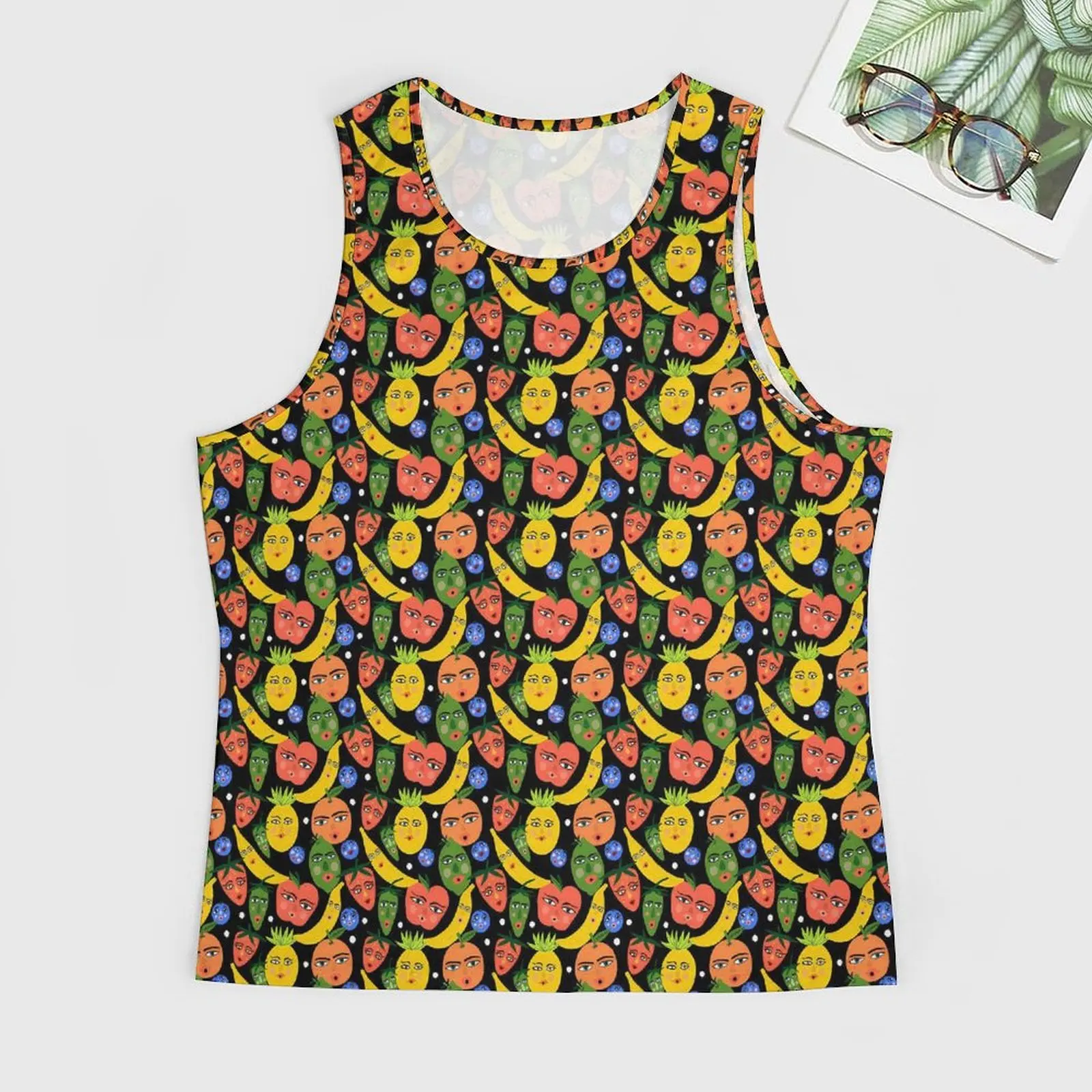 Fruit Print Tank Top Funny Fruit Salad Sportswear Tops Summer Workout Men Printed Sleeveless Shirts Plus Size 4XL 5XL