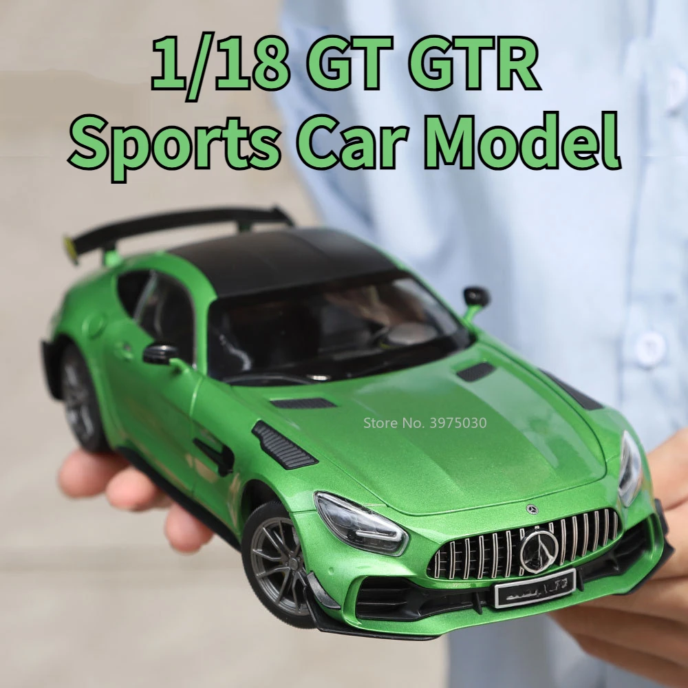 

Модель спортивного автомобиля GT GTR в масштабе 1/18, Игрушечная модель литая из сплава, модель автомобиля со звуком и искусственными автомобилями для мальчика, коллекция подарков