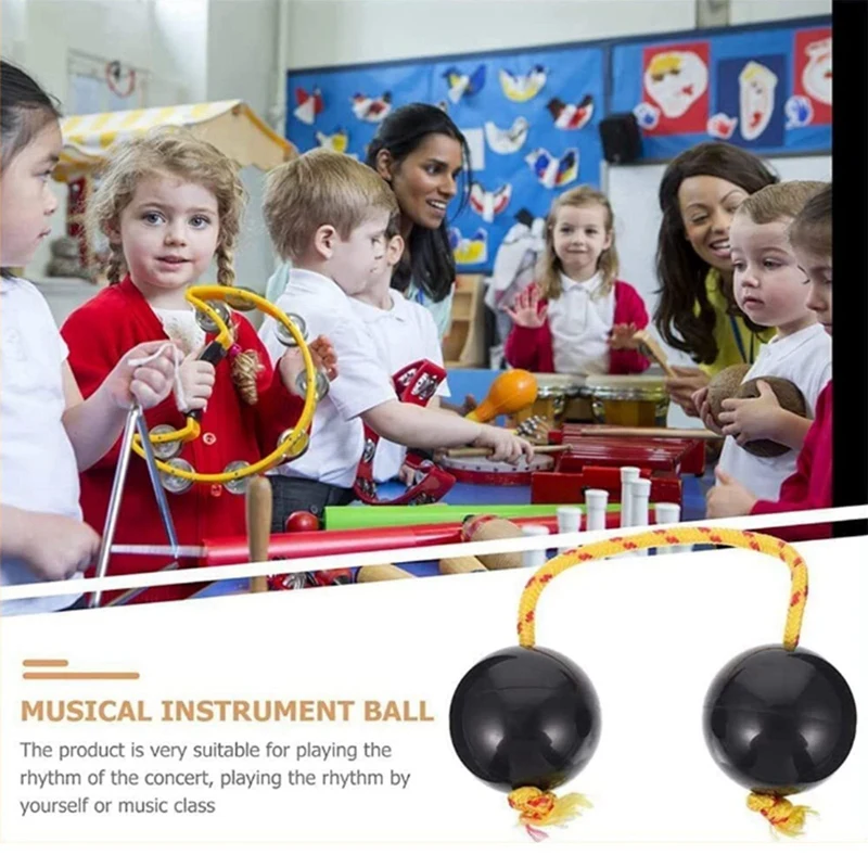 Hot AD-2X Rhythmic Ball,Egg Shaker Double Gourd Percussion,Kashaka Instrument,Musical Ball Drum Ball, Shaker Rattle,Black