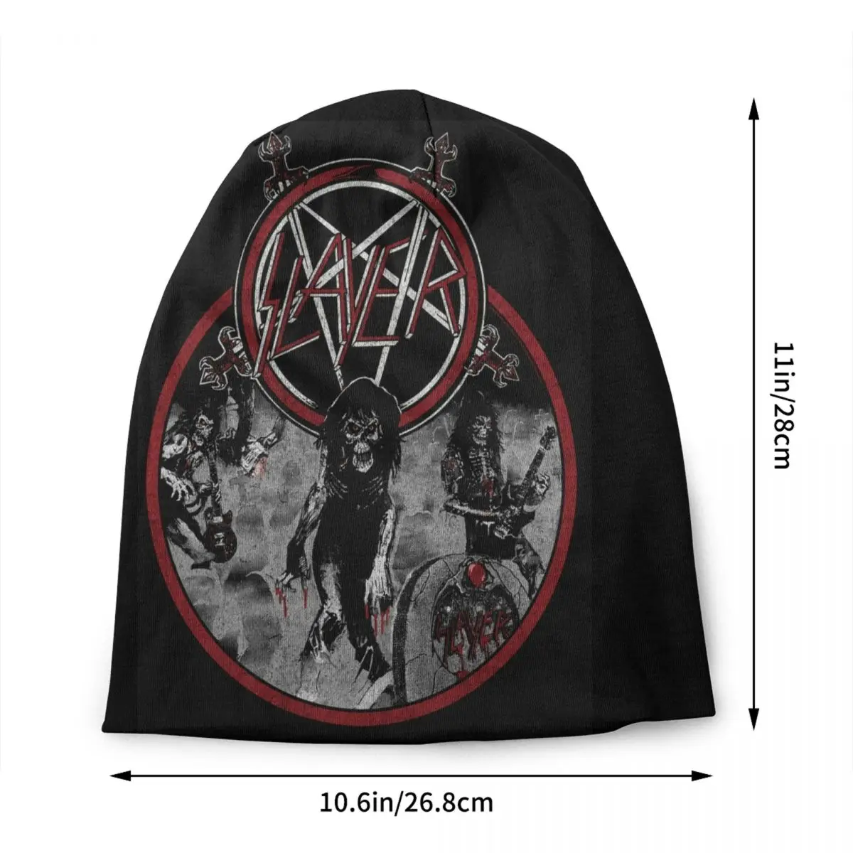 Thrash Metal Band Slayers Skullies Beanies Caps Unisex Winter Warm Knitted Hat Men Women Cool Adult Bonnet Hats Outdoor Ski Cap
