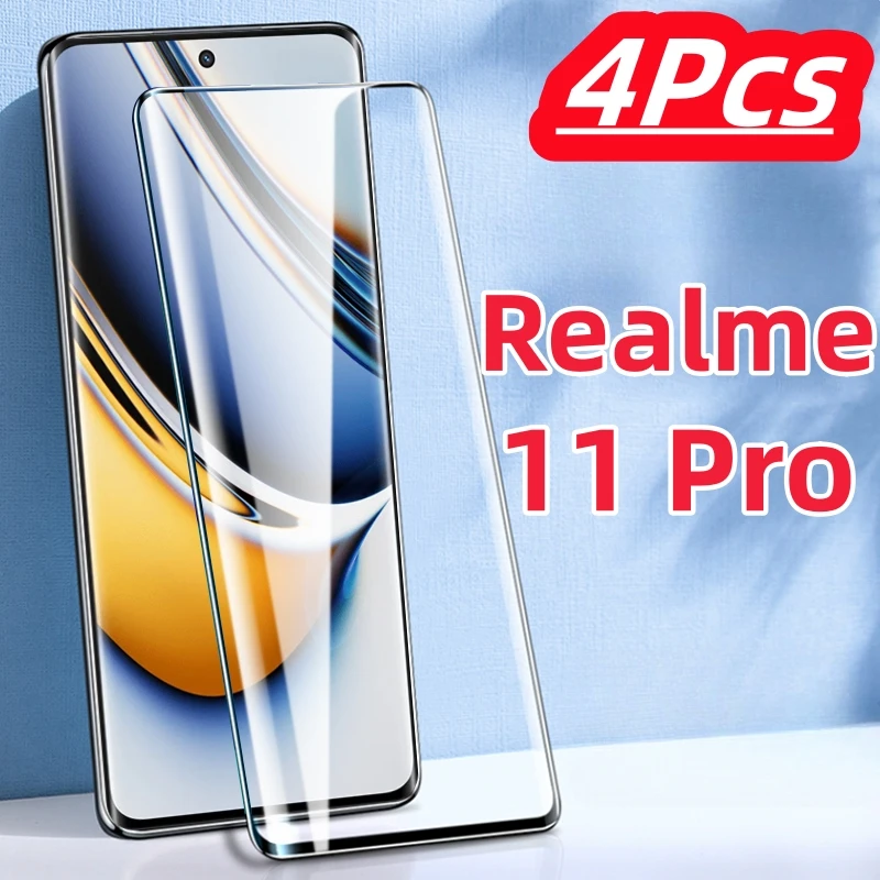 1-4Pcs/lot 10D Tempered Glass For Realme 11 Pro Pro+ Screen Protector Glass Film