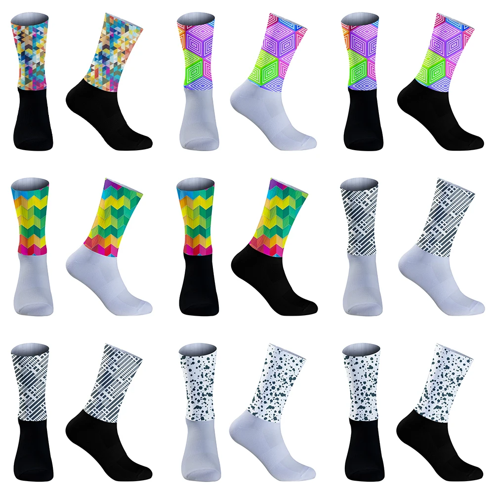 

2024 New Bicycle Sport Running Bike Socks Silicone Summer Socks Anti Cycling Socks