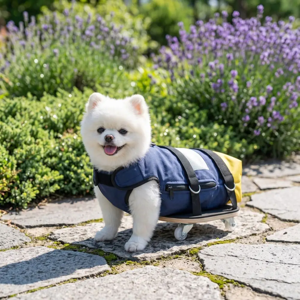 Breathable Pet Towing Bag Pulley Car Wear-Resistant Adjustable Strap Dog Wheelchair Comfortable Disabled Dog Scooter Elderly Pet