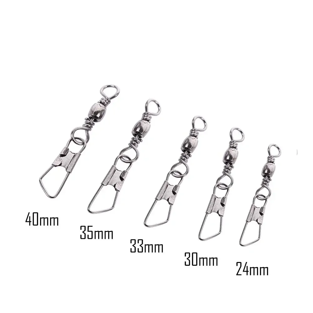 100PCS/pack Tool With Interlock Swivels Solid Rings Hanging Snap Fishing Line Connector Fishing Pins