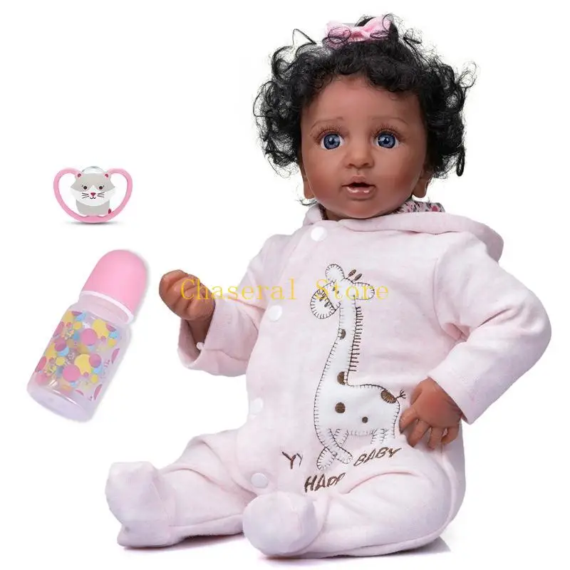 E7CE 45cm/17in Reborns for Doll Baby Girl for Doll Nurturing for Doll Realistic Handmade Soft Body for w/ Opened-Eyes Rooted