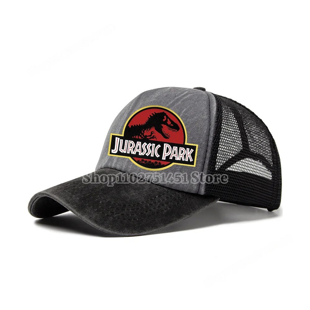 العالم الجوراسي: ولادة جديدة شعار طباعة اللون حظر قبعة بيسبول القطن قبعة شبكية الرجال النساء أغطية الرأس الديناصورات الشمس الظل القبعات #6