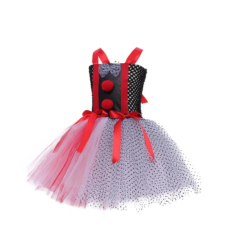 Sky01 2024 Girls Clown Costume Circus Cosplay Costumes Children Kids Girls Baby Birthday Party Halloween Carnival Dress PurWd01@