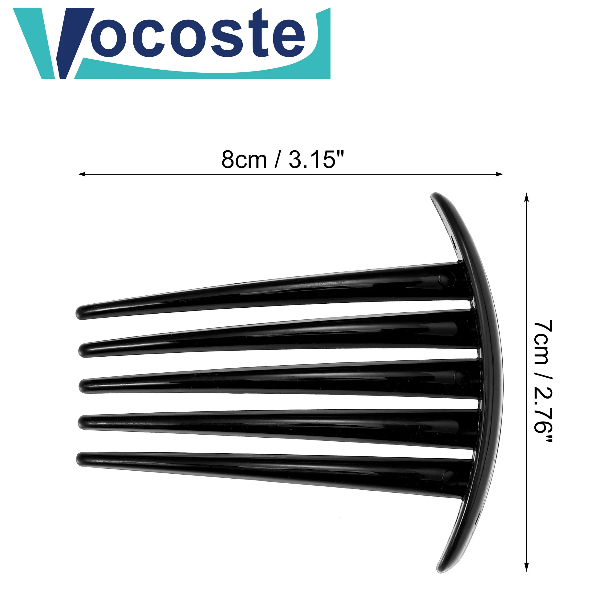 VOCOSTE 1/2/3PCS Hair Clips Side Hair Combs 5 Teeth Barber Accessories 3