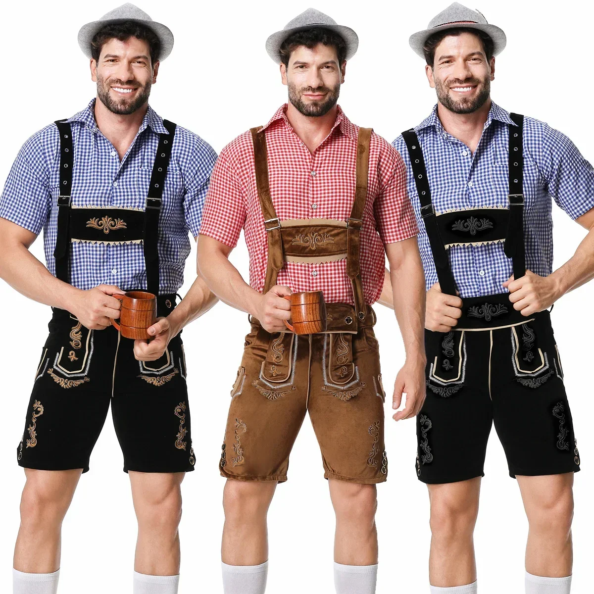 German Oktoberfest Carnival Men's Suspenders Beer Suit