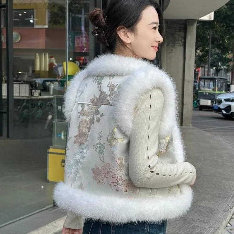 

Chinese Style Women Vest 2024 Autumn Winter New Coat Fashion Tank Top