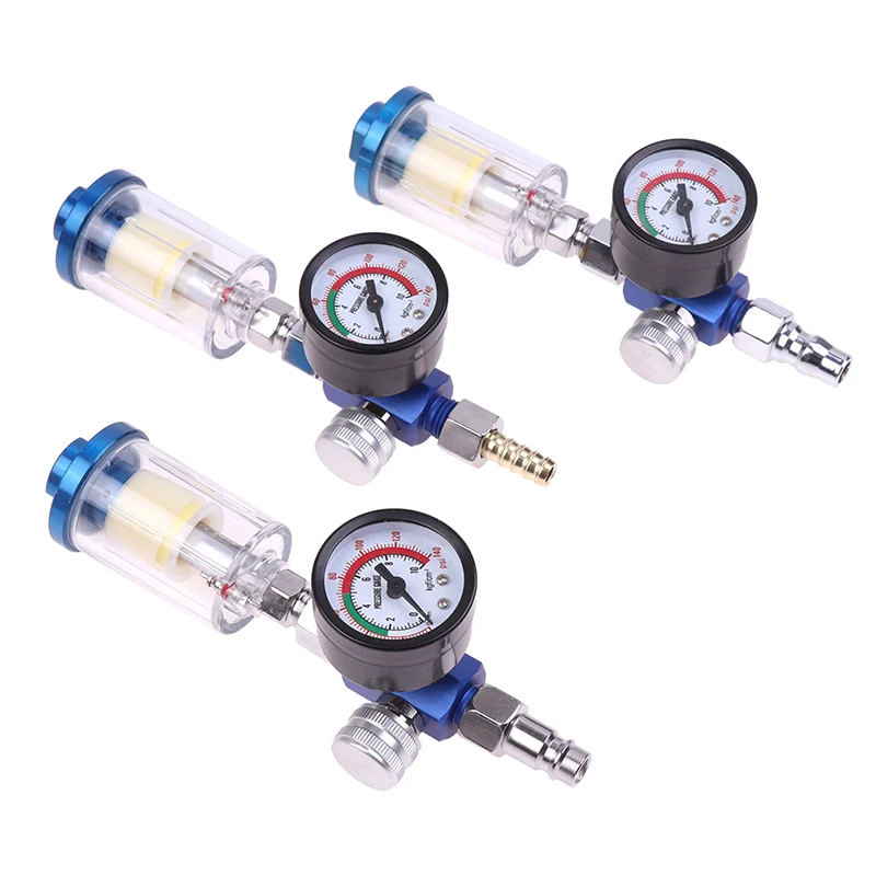 Pneumatic Spray Air Regulator Gauge Water Trap Filter Tool JP/EU/US Adapter Spray  Accessories