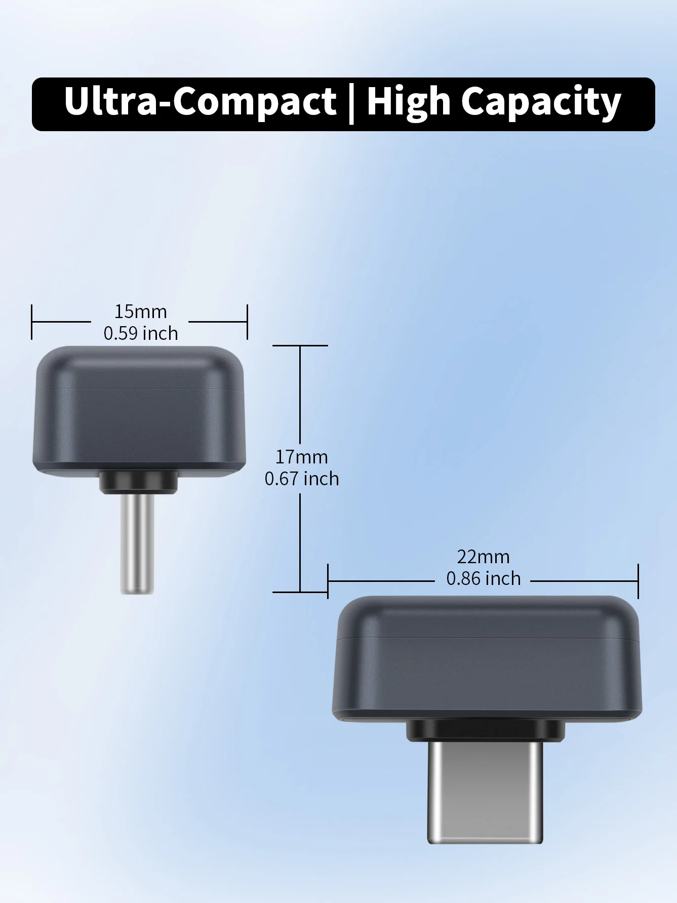 UnionSine Mini USB Flash Drive 128/256/512GB with 450MB/s Speed, Portable SSD Storage for Phone & Computer, Expand Your Memory