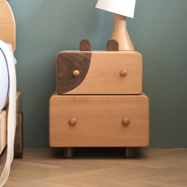 

Modern Calf Wood Night Stand Bedside Table Nightstands Kids Storage Cabinet with Drawers