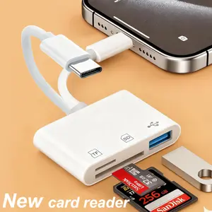 Bilashmart BackShell 5 in 1 SD TF Memory Card Reader USB 3.0 Type C Adapter iPhone 13 14 15 16 iPad MacBook Samsung Android Cameras