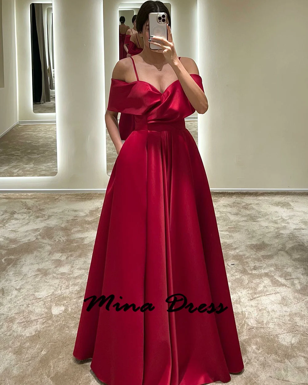 Mina Customized Women's Elegant Spaghetti Strap Evening Gown Off Shoulder Formal Elegant Party Dresses for Women 2024 Gala Dress