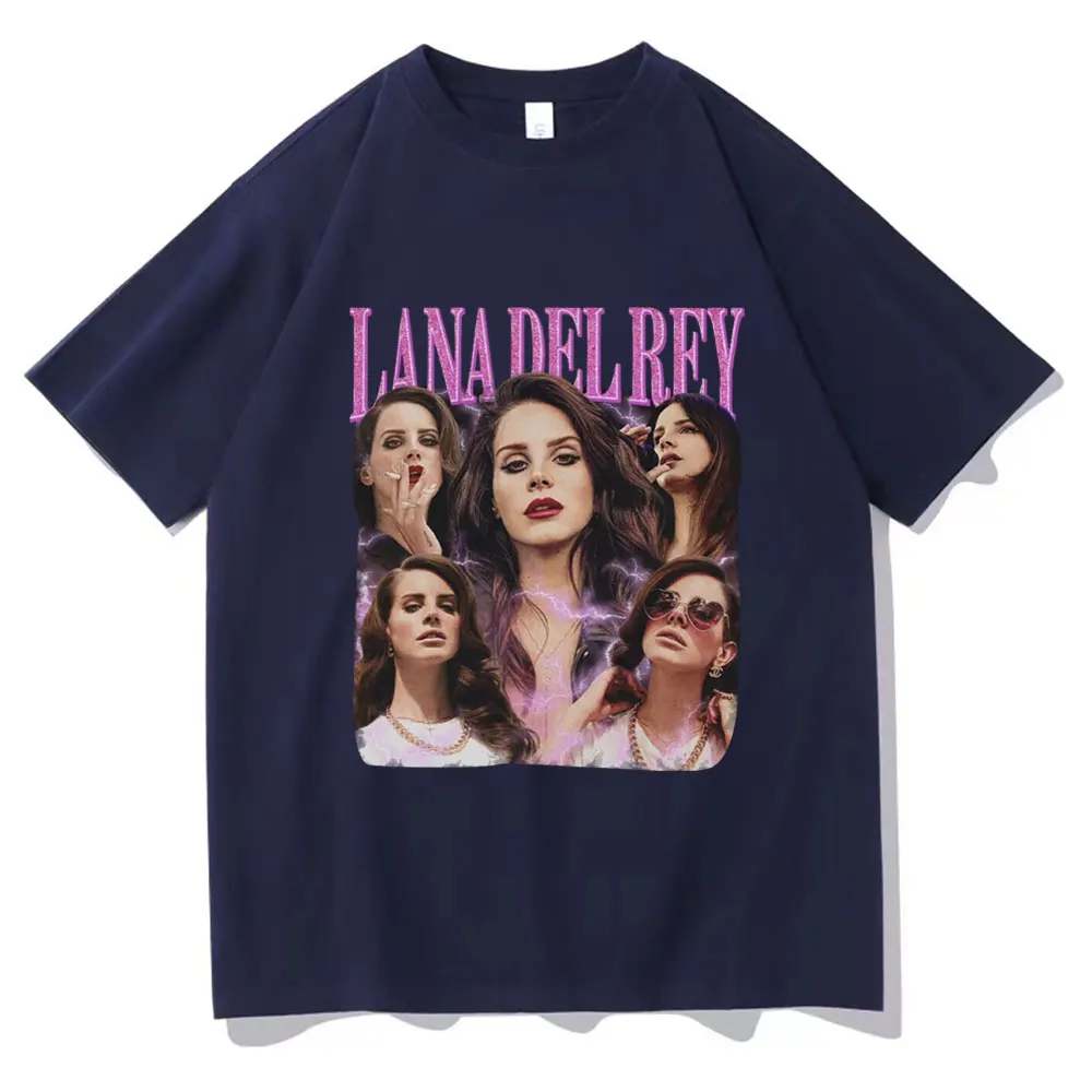 Singer Lana Del Rey Graphic Tshirt Retro Hip Hop Fashion T-shirt Men Women Cotton Short Sleeve Aesthetic T Shirts Streetwear Y2k