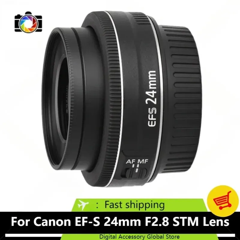 Lente de enfoque fijo gran angular de gran apertura STM de 24 mm f/2.8 para Canon EF-S, 95% nueva y original, para cámaras Canon EOS 500D, 550D, 600D, 650D.