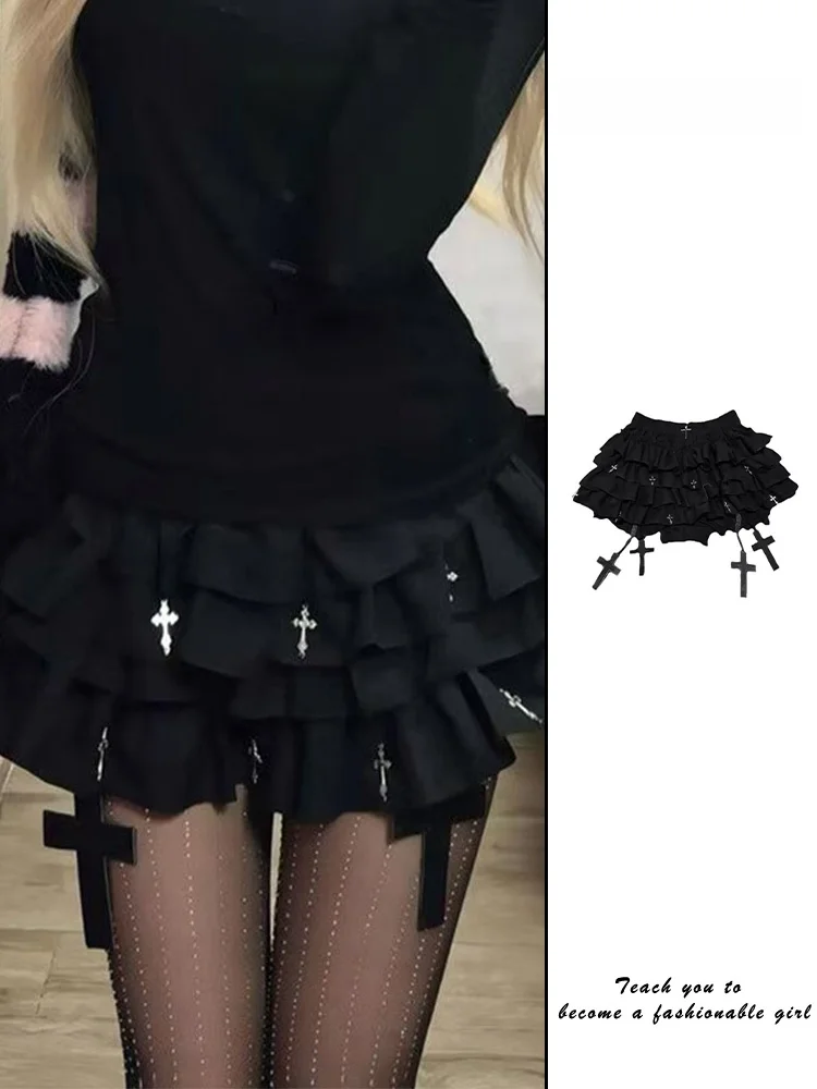 

Черная пышная юбка-пузырь, женская летняя балетная юбка с высокой талией, юбка-тортик небольшого размера, расклешенная юбка