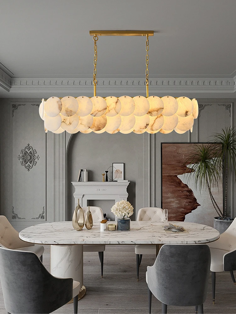 

Luxury Marble Design Top Quality LED Chandelier Lighting Lustre Suspension Luminaire Lampen For Dinning Room Kitchen Island