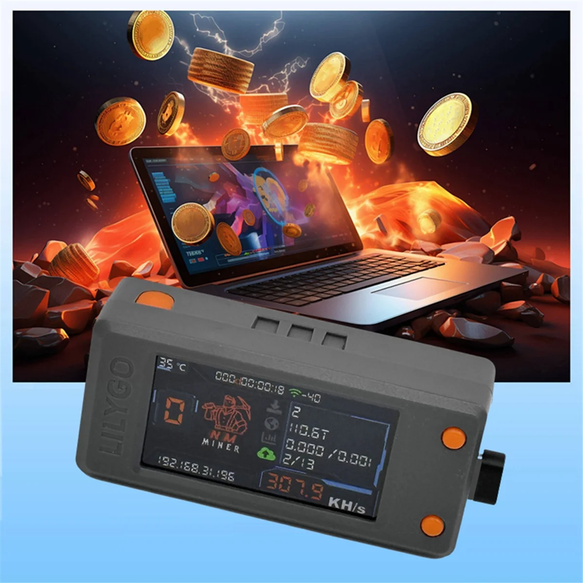 N22R_LILYGO NMMiner Nerdminer 308KH/S Hashrate BTC منفرد اليانصيب مينر