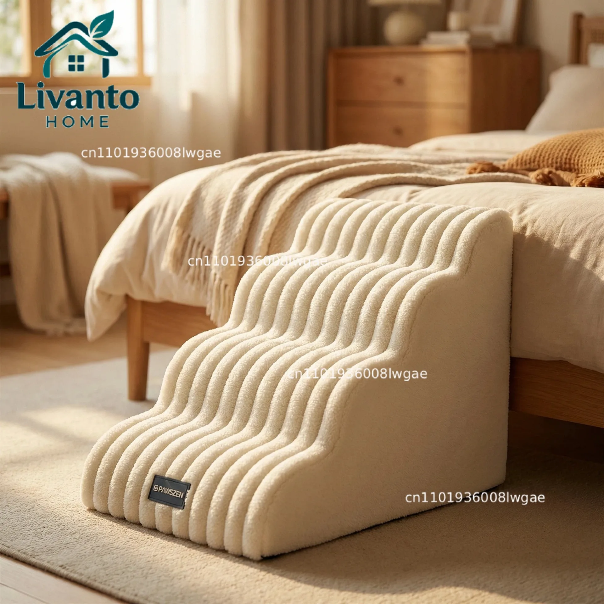 

Ladder Dogs Pets Vertical Stripes Dogs Supplies Puppys Stairs Beside Sofa Beds Ramp for Dogs Protecting Pets Joint Safety Stairs