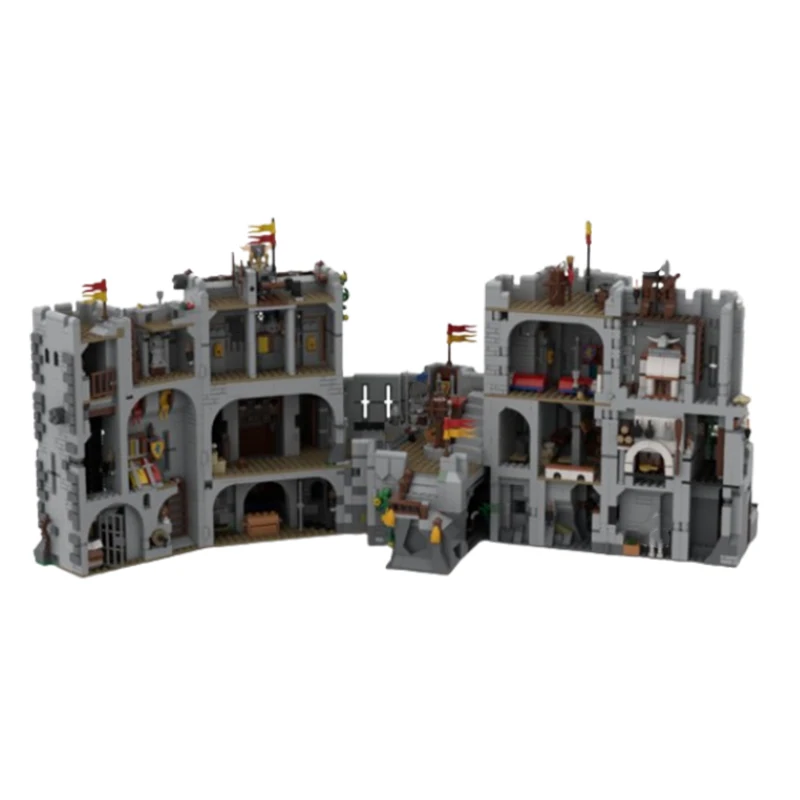 Spot Small Particle MOC Medieval Street View Castle Classic Architecture Smart Toy Gift Ornament Model Building Blocks