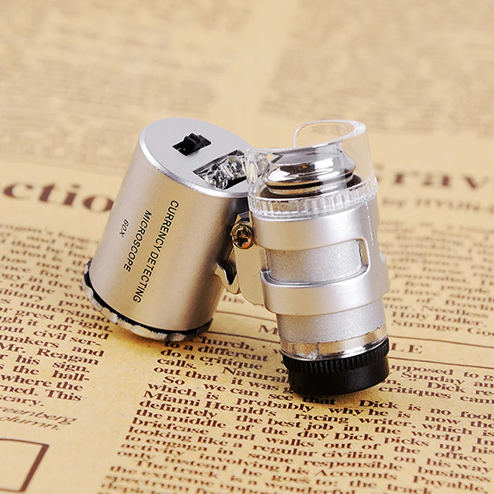 

Microscope 60X Lens LED Light Magnifier Detecting Mini Pocket Loupe Jeweler Magnifying Glass for Circuit Coin Stamp
