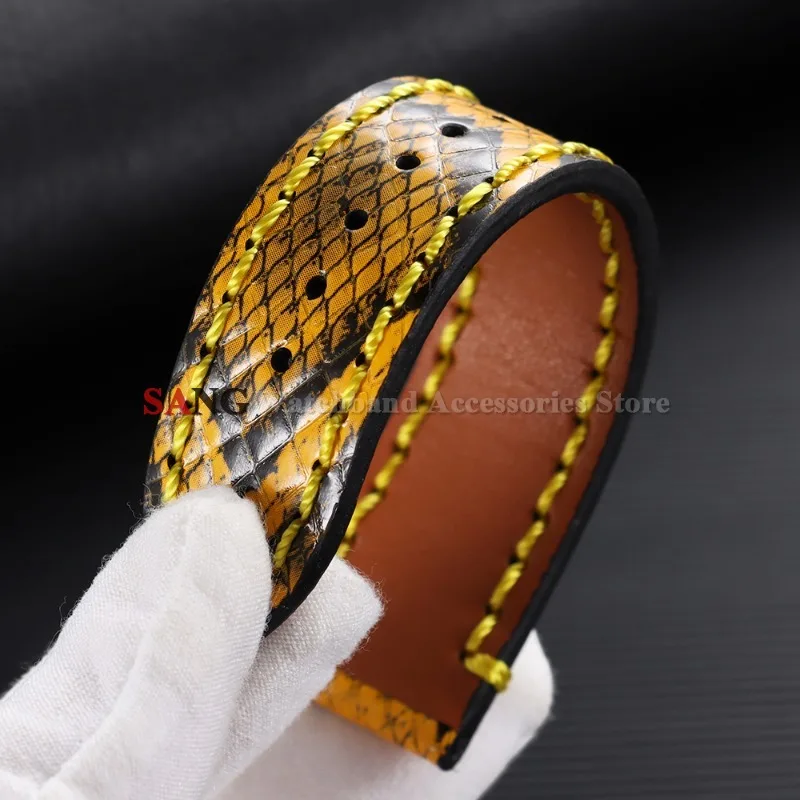 Snake Pattern Leather Watch Strap Accessories Men Women Replacement Watchbands Sport Bracelet 18mm 19mm 20mm 21mm 22mm 23mm 24mm