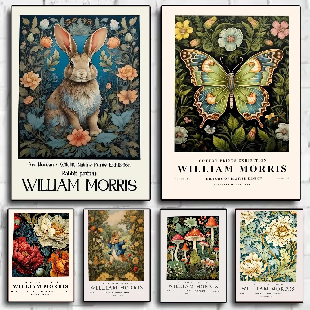 William Morris Kunstposter, HD-Kunst, klebrige Wand, wasserdicht, für Zuhause, Wohnzimmer, Schlafzimmer, Bar, ästhetische Dekoration