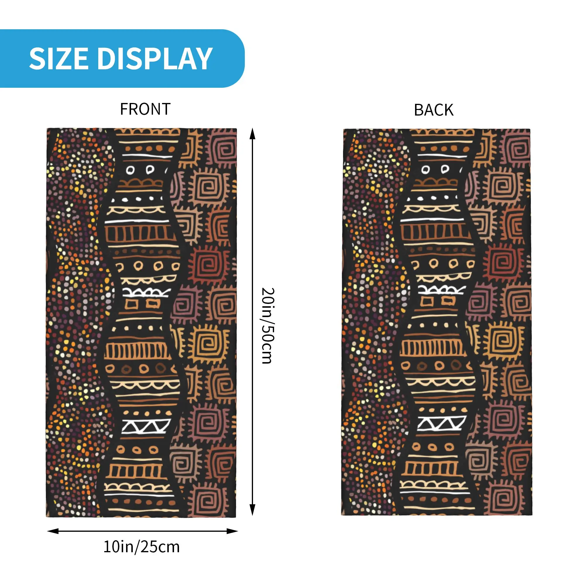 Tribal Print African Black Month Stripes Bandana Neck Gaiter Printed Mask Scarf Face Mask Hiking Fishing for Men Women Adult