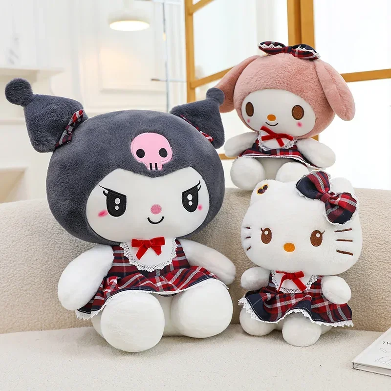 

Платье Sanrio Kawaii 30/45 см, Hello Kitty Kuromi Melody, плюшевая кукла KT Cat аниме плюшевая игрушка, милая мягкая набивная кукла, детский подарок на день рождения