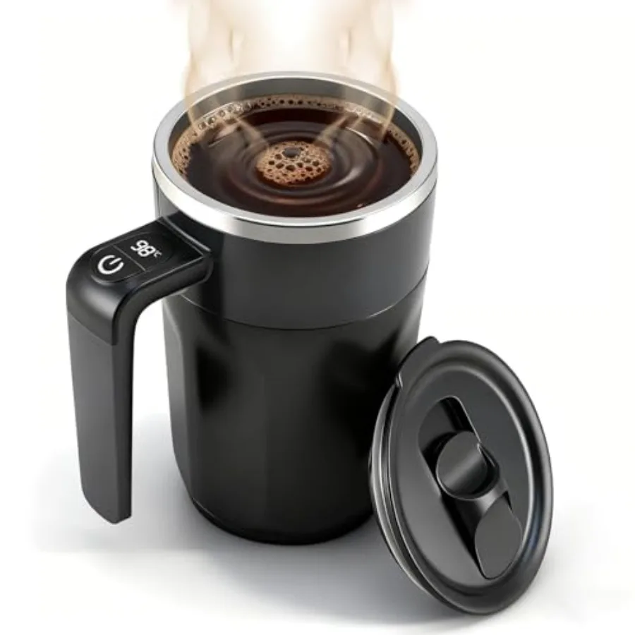 

Temperature Display Self Stirring Coffee Mug, Rechargeable Stirring Mug, Automatic Self Stirring Cup with Lid, For Coffee, Milk