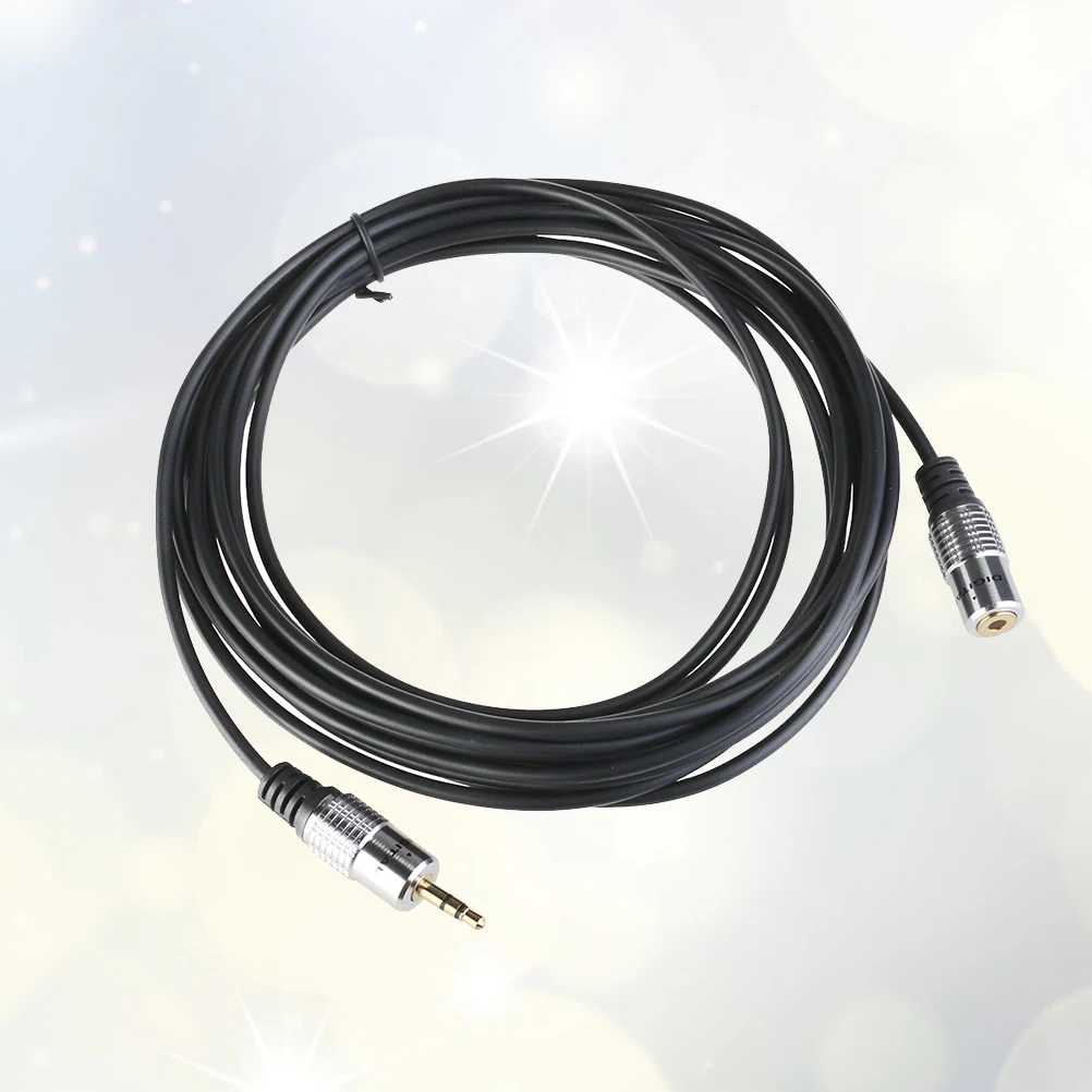 

2pc 3.5Mm Male To Female Audio Extension Cable Aluminum Alloy Shell Wire Core Stereo Headphone Cable 0.5M Black For Ios Aux