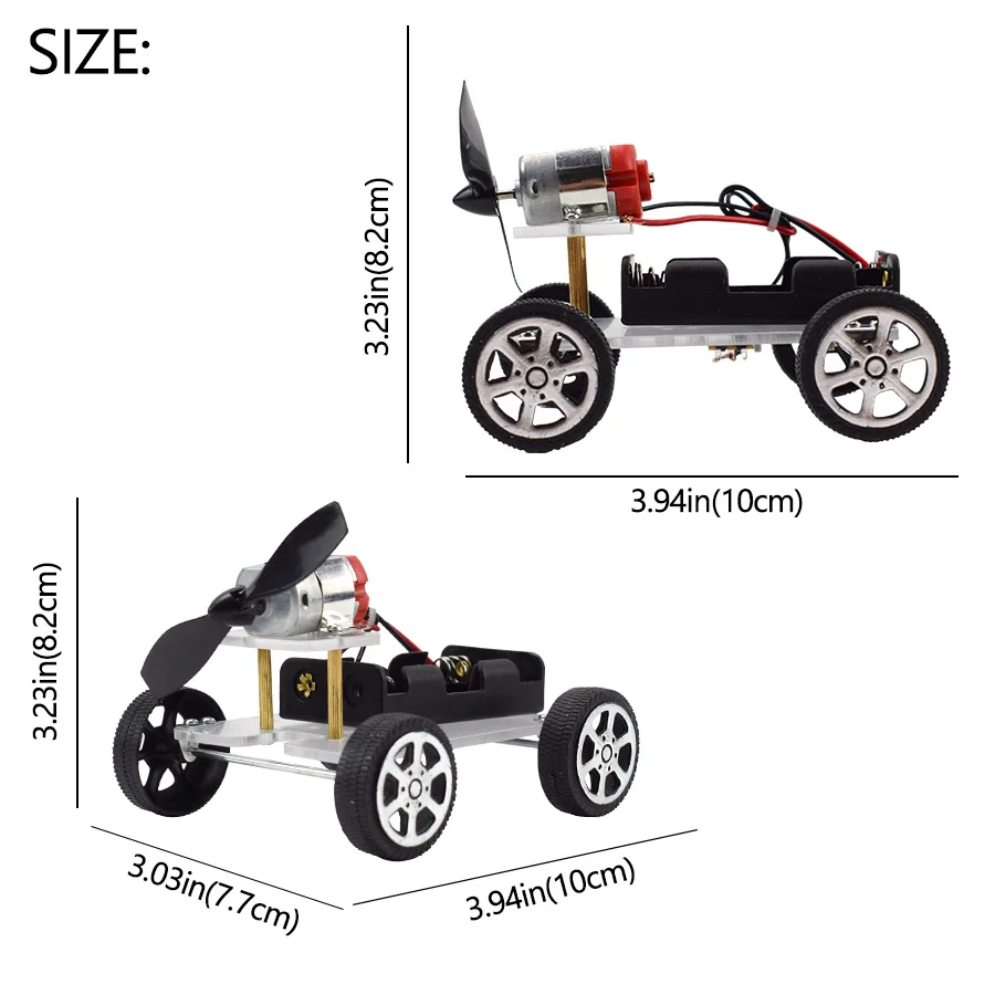 DIY Electronic Power Car Technology Science Experiment Kit Learning Physics Toy STEM Kit Educational Toys for Children 8 Years