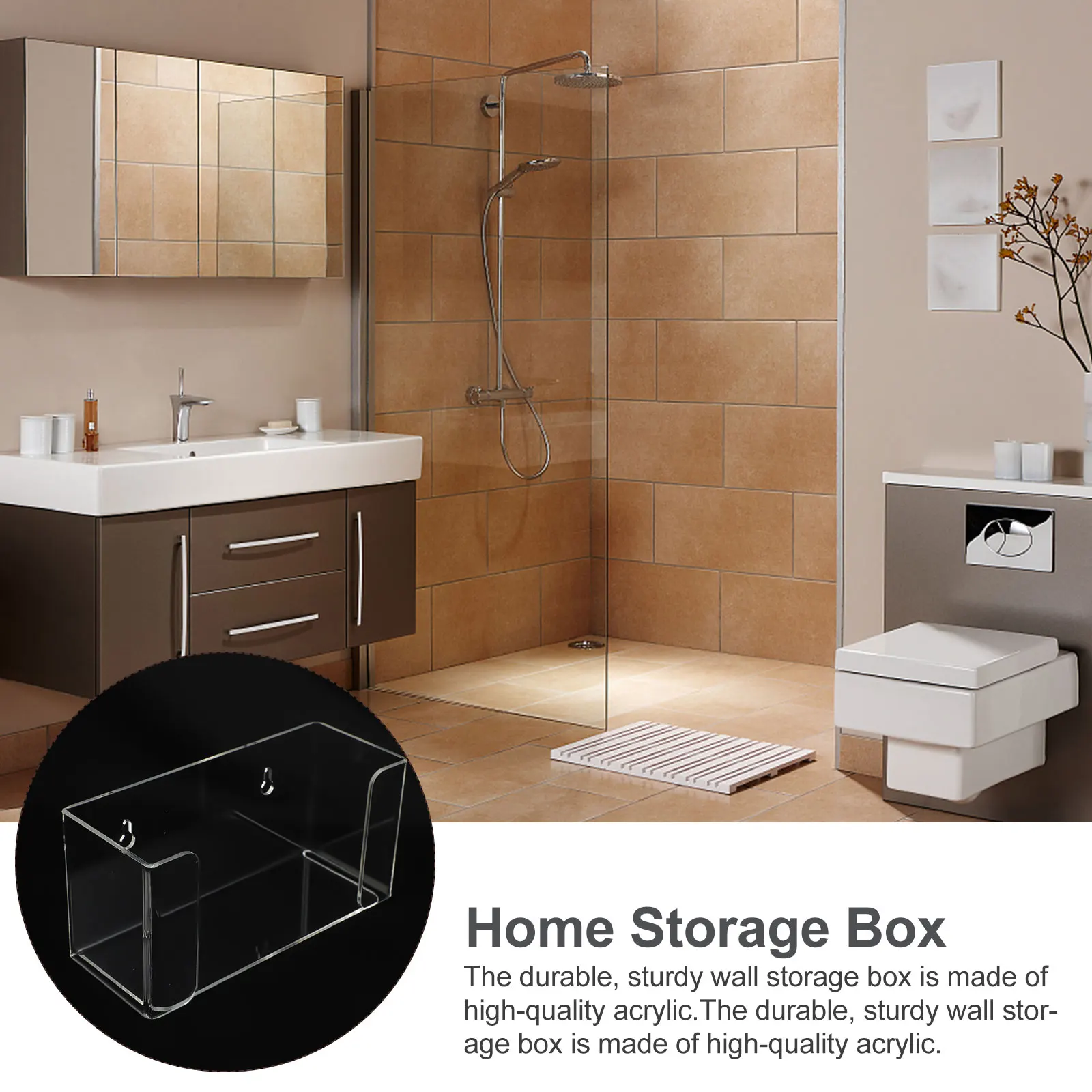 

Acrylic Storage Box No Punching Case Tissue Disposable Easy-to-install Holder Sturdy