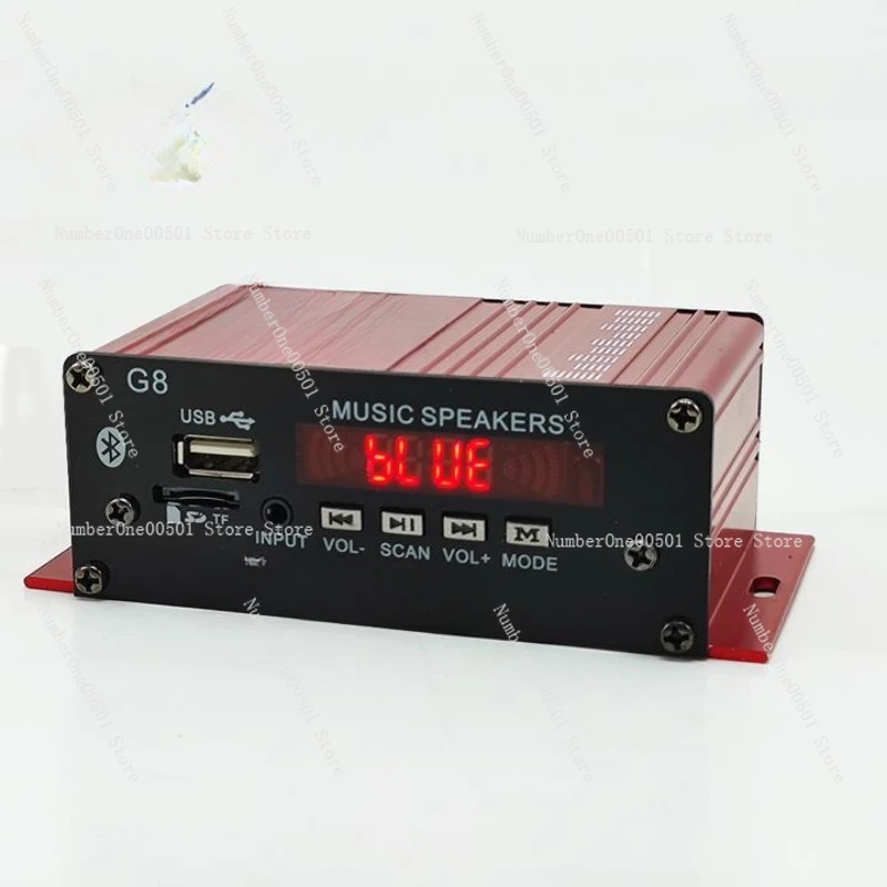 12V Small Mini Power Amplifier, Motorcycle Car Home Bluetooth Card USB Radio