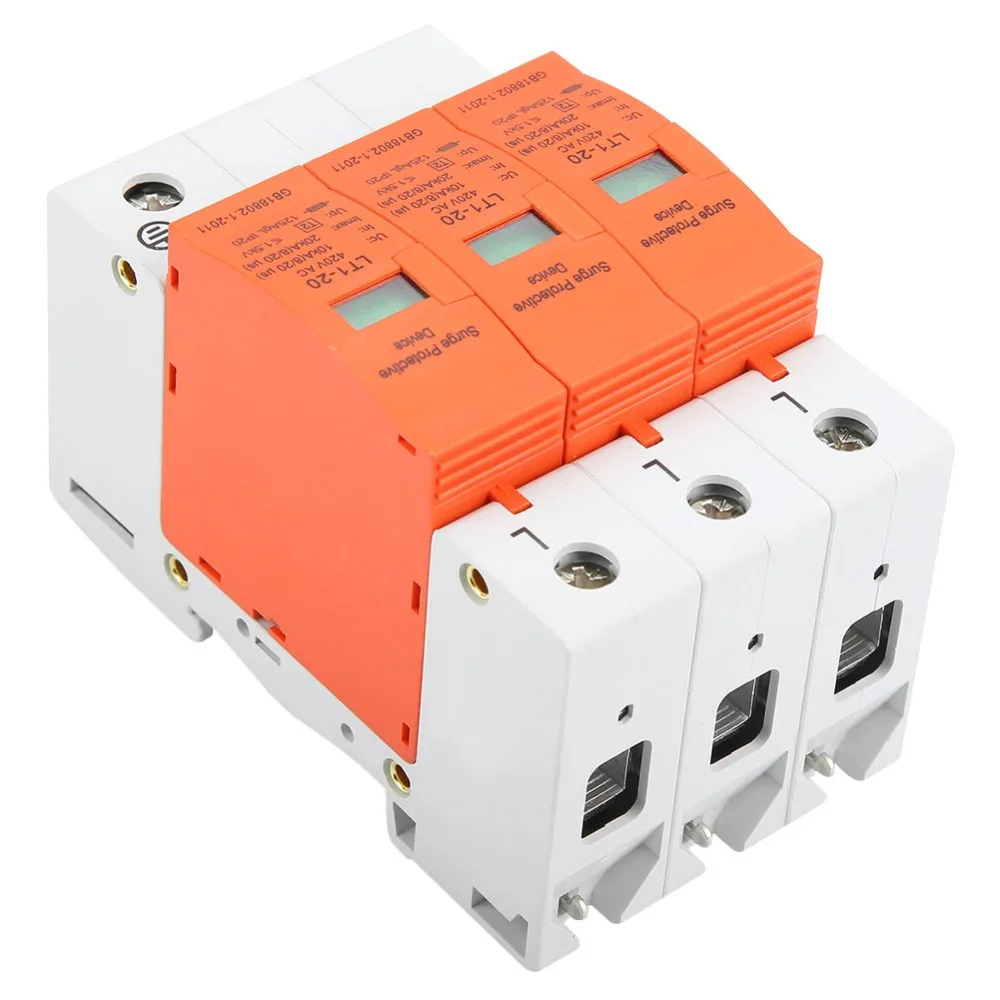 

3P House Arrester Device 420V AC 10kA-20kA Protective Device Low Voltage Arrester Electric System Protection