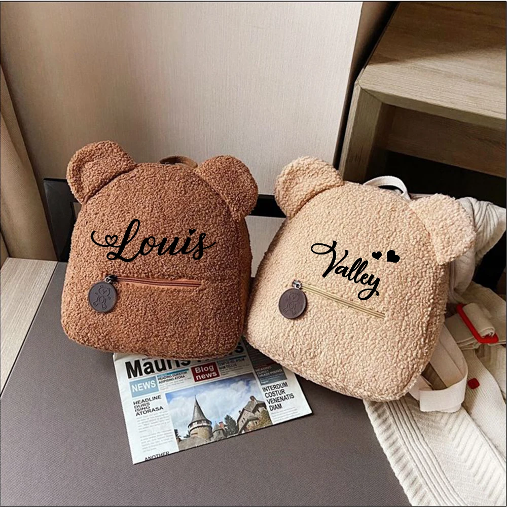 Personalized Bear Backpack Custom Backpacks for women Mini Kids Travel Shopping Backpack Female Cute Bear Shaped Shoulder Bag