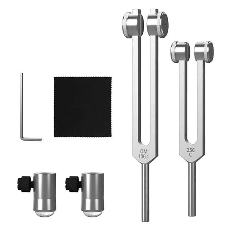 

-A25M Tuning Fork Set OM136.1Hz 256Hz Chakra Tuning Energy Forks With Natural Gemstone Feet Suitable For Sound Therapy,Yoga