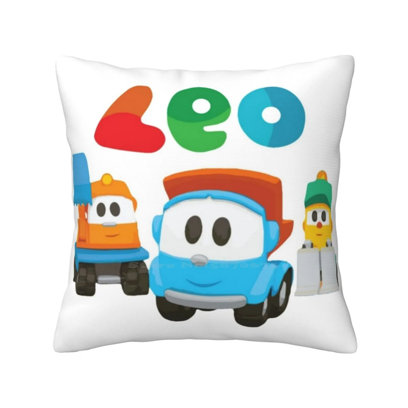 Leo The Truck Home Sofa Car Cushion Cover Pillowcase Leo The Truck Babies Baby Cartoon Construction Dump Truck Funny Kids