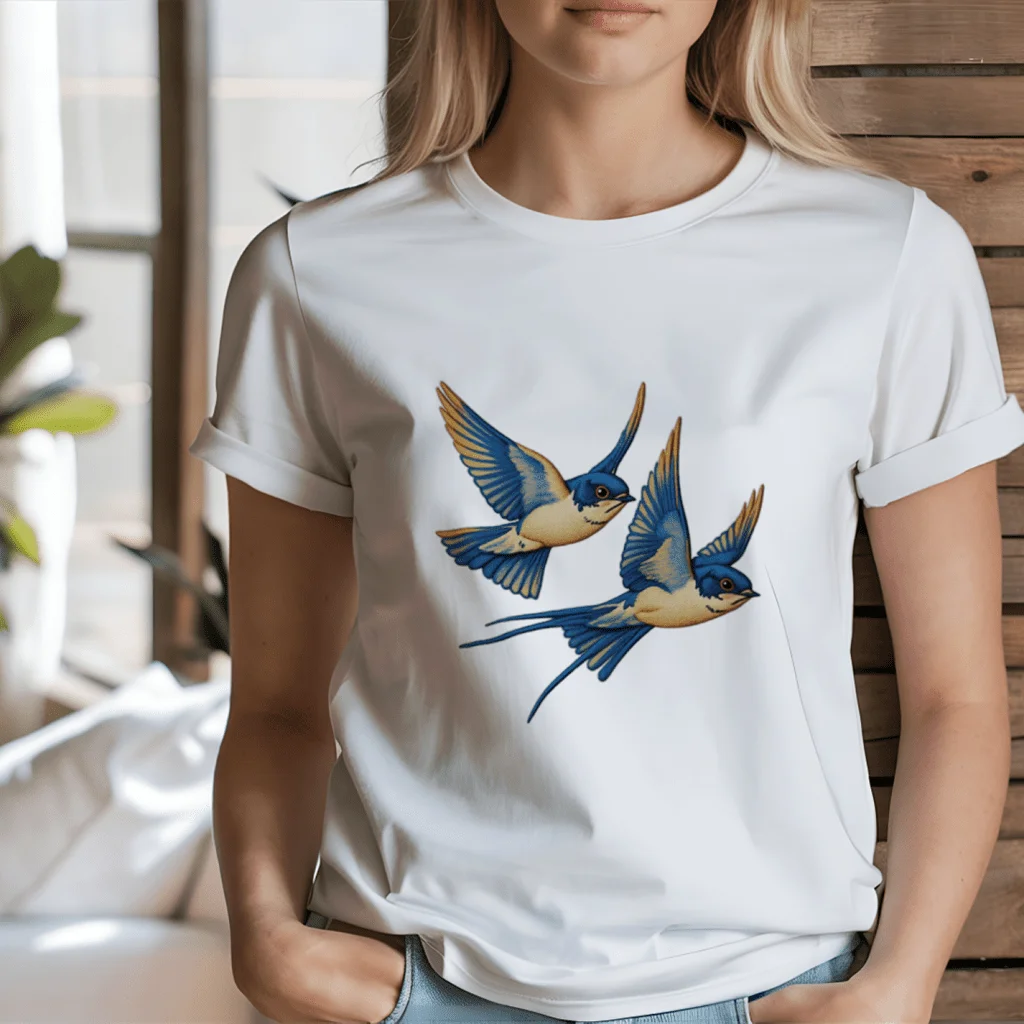 1/2/3 Pieces Swallow-Pattern Faux-Embroidery Heat Transfer Decal for DIY Clothing Decoration view 4