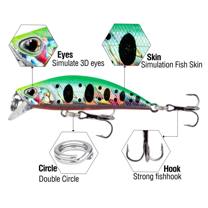 Long-cast Bait Japanese Microsubstance Submerged Minnow 5.5cm/5g Full Swimming Layer Tremor Sinking Mandarin Fish With a Beak