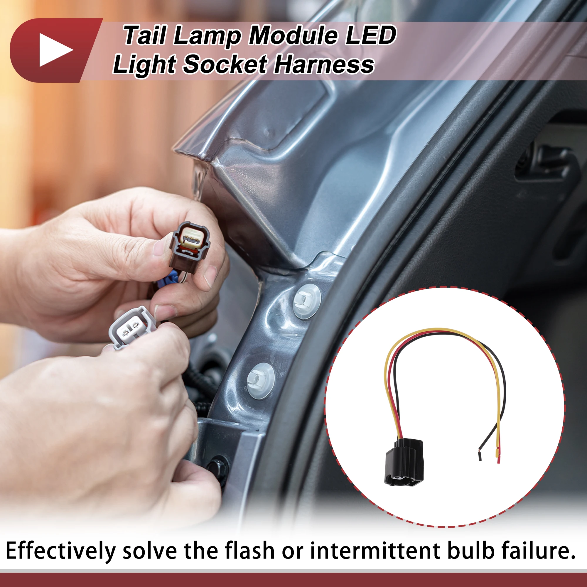 Fiação do soquete de luz UXCELL para Toyota Land Cruiser Prado 2017-2022 No.8153660C30