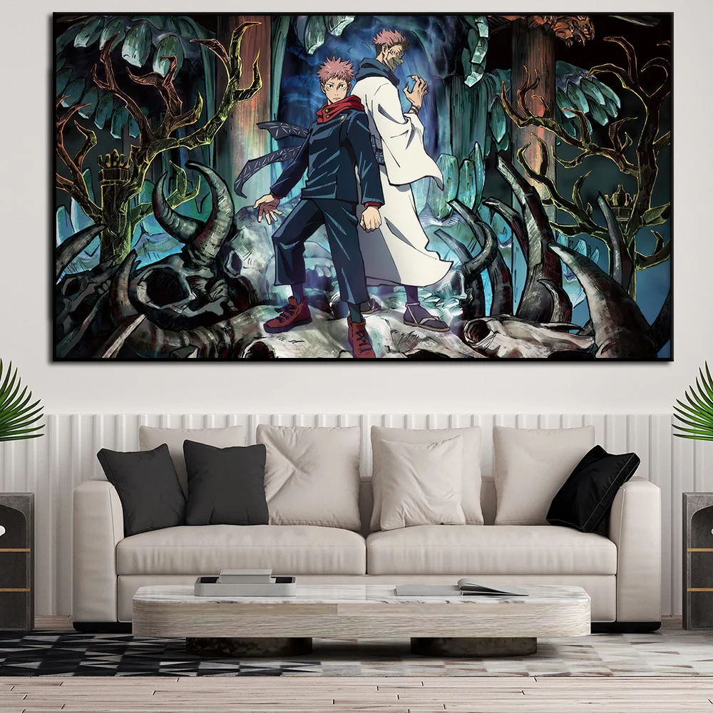 

Jujutsu Kaisen Anime Canvas Poster, Japanese Wall Art, Dark Fantasy Boy Painting, Print Picture for Living Room, Home Decor