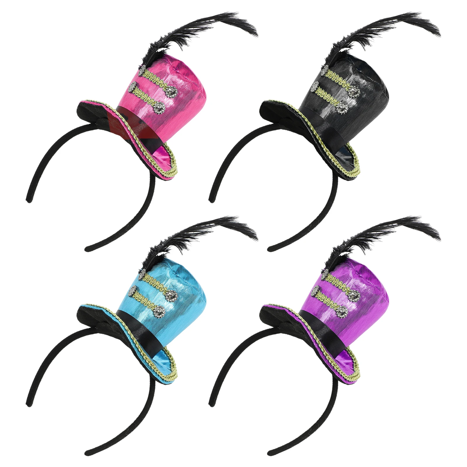 Bambini Adulti Fascinators Fascia Mini Cappello a cilindro Circo Ringmaster Mini Cerchio per capelli Accessorio per carnevale di Halloween Copricapo domatore leone