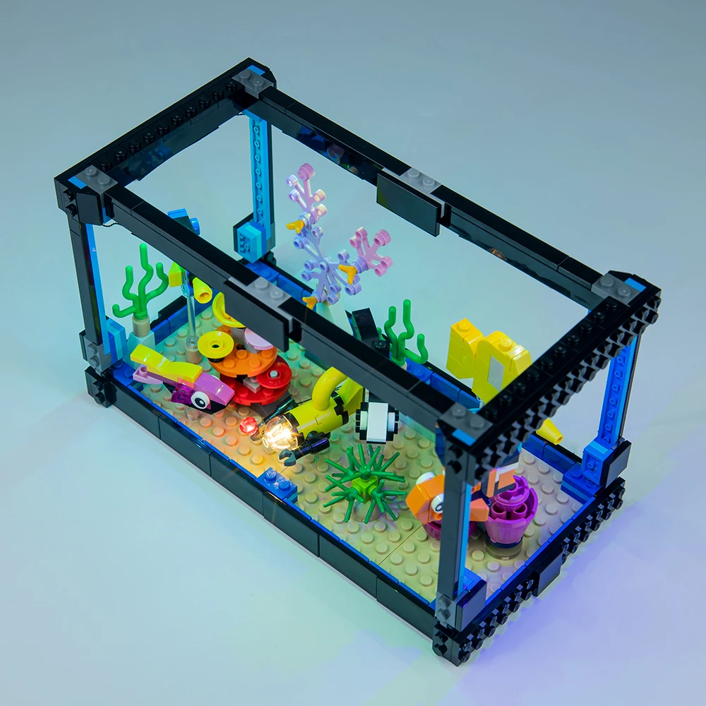 LED Light Kit For Creators 3-in-1 31122 Buildable No Glass Fish Tank Building Blocks Collectible Bricks Set Not Include Blocks