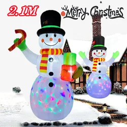 Christmas Inflatable Gift Pack Snowman Model With LED Lights Christmas Outdoor Courtyard Garden Decorae Props