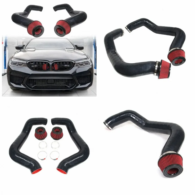 For  2018+ M5 M8 G90 F90 F91 F92 F93 M550i M850i G15 G30 S63R S63TU4 Silicone Front Mount Intake Cold Air Intake Kit