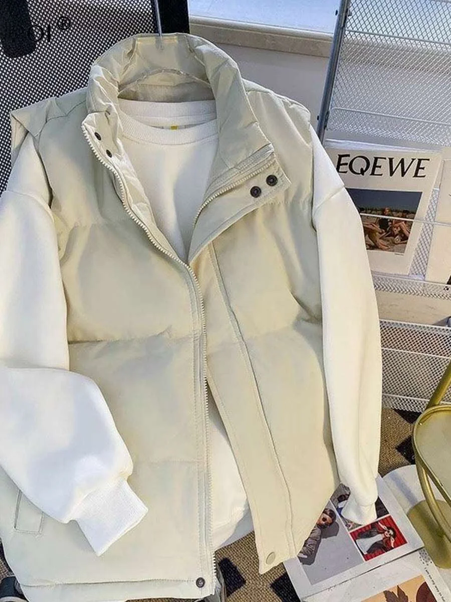 

Men's down Vest Thiened Casual Workwear Jaet Stand Collar Autumn Winter Korean Design Sensation Leisure Outerwear